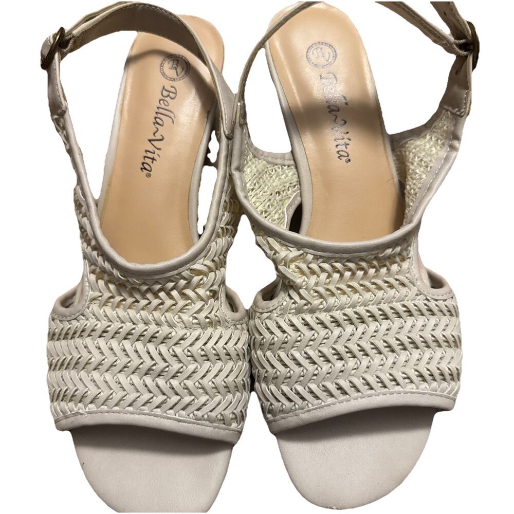 Bella Vita Sahara Slingback Sandals Natural Woven Size 8W